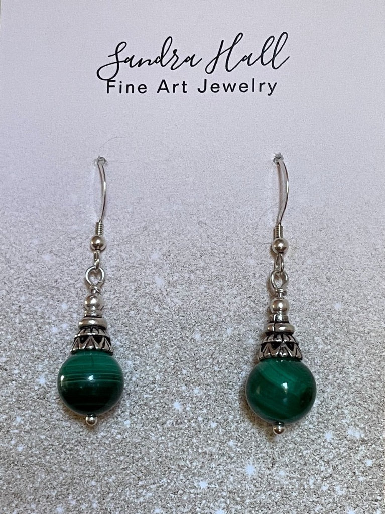 Malachite and Sterling Silver 925.