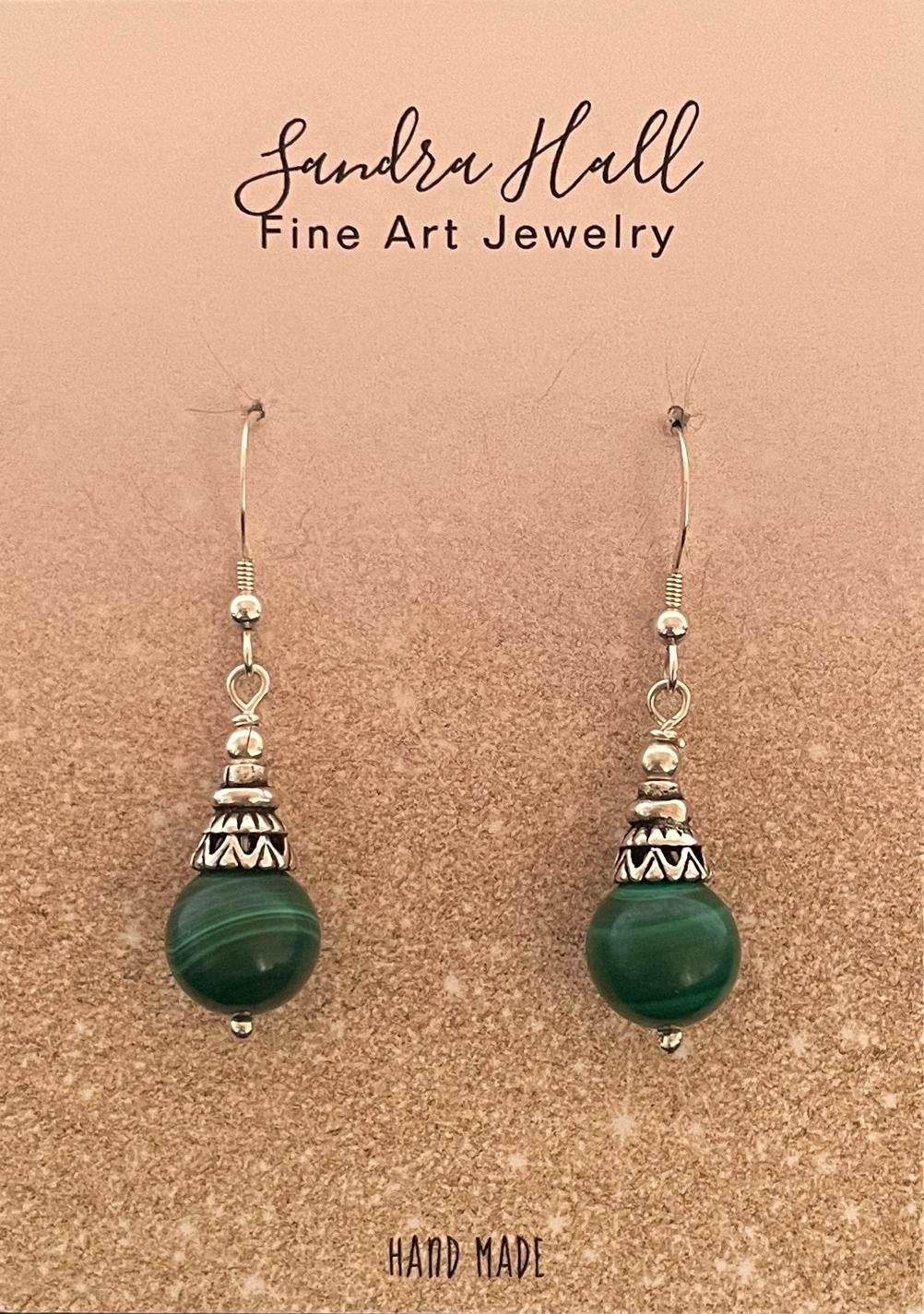 Malachite and Sterling Silver 925.