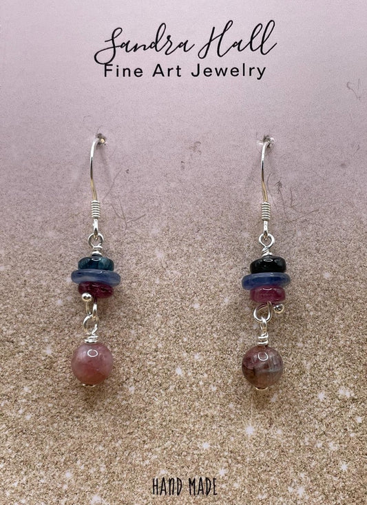 Kyanite, Tourmaline and Sterling Silver 925.