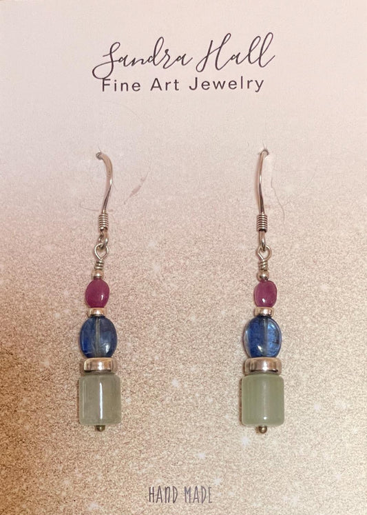 Ruby, Kyanite, Aqua Marine and Sterling Silver 925.