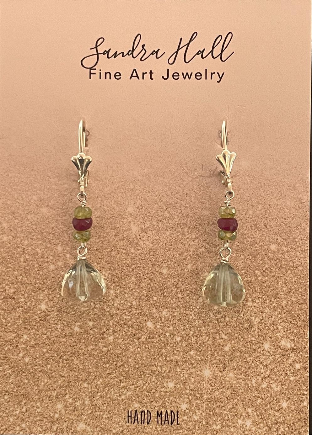 Peridot, Ruby, Quartz and Sterling Silver 925.