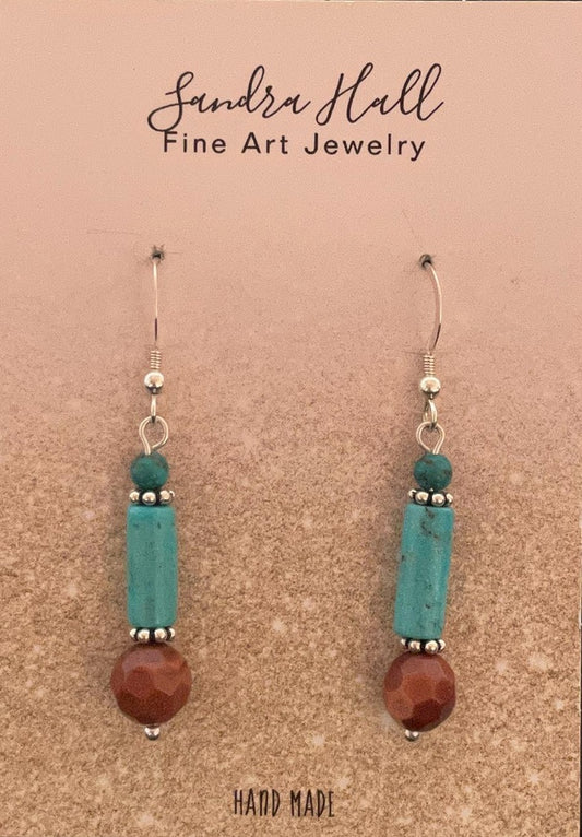 Turquoise, Goldstone and Sterling Silver 925.