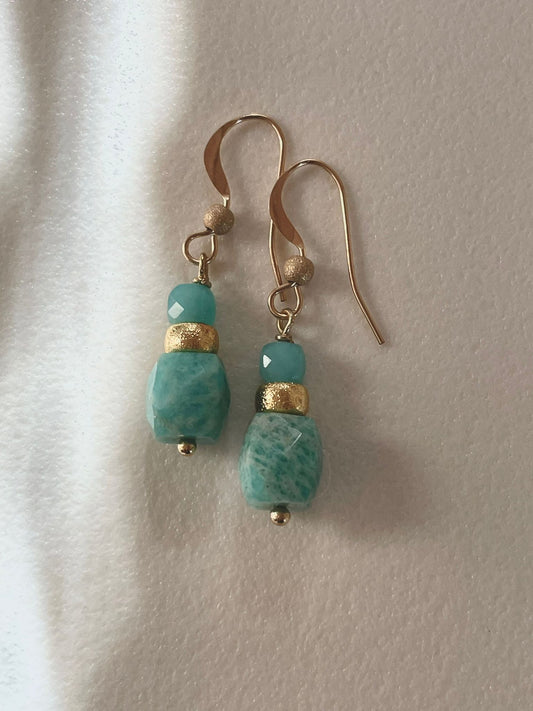 Amazonite, Gold Filled.