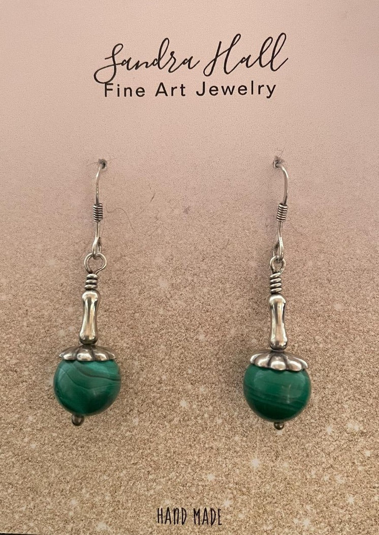 Malachite and Sterling Silver 925.