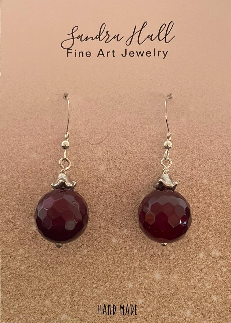 Garnet and Sterling Silver 925.